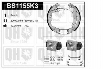 QUINTON HAZELL bs1155k3 -  Комплект тормозов, барабанный тормозной механизм